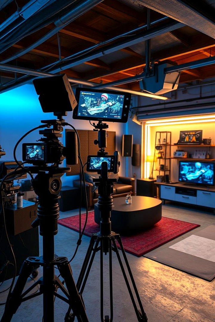 High Tech Streaming Setup - 22 Garage Game Room Ideas