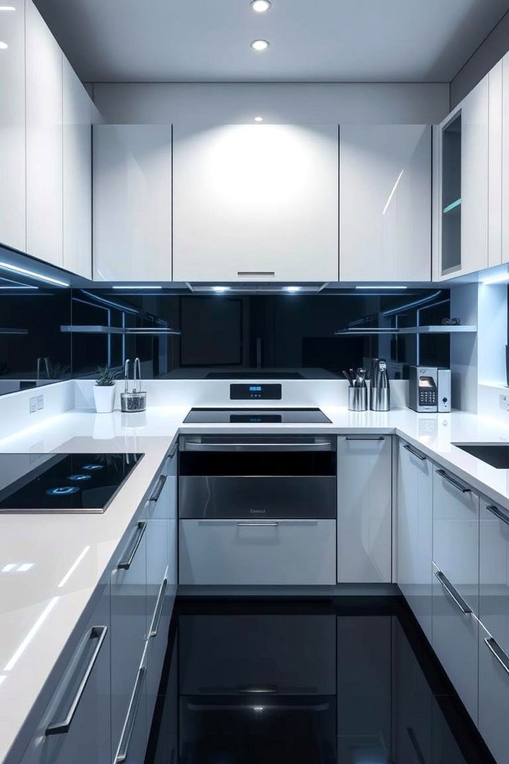 High Tech White Kitchen Features - 22 Kitchen With White Appliances Ideas