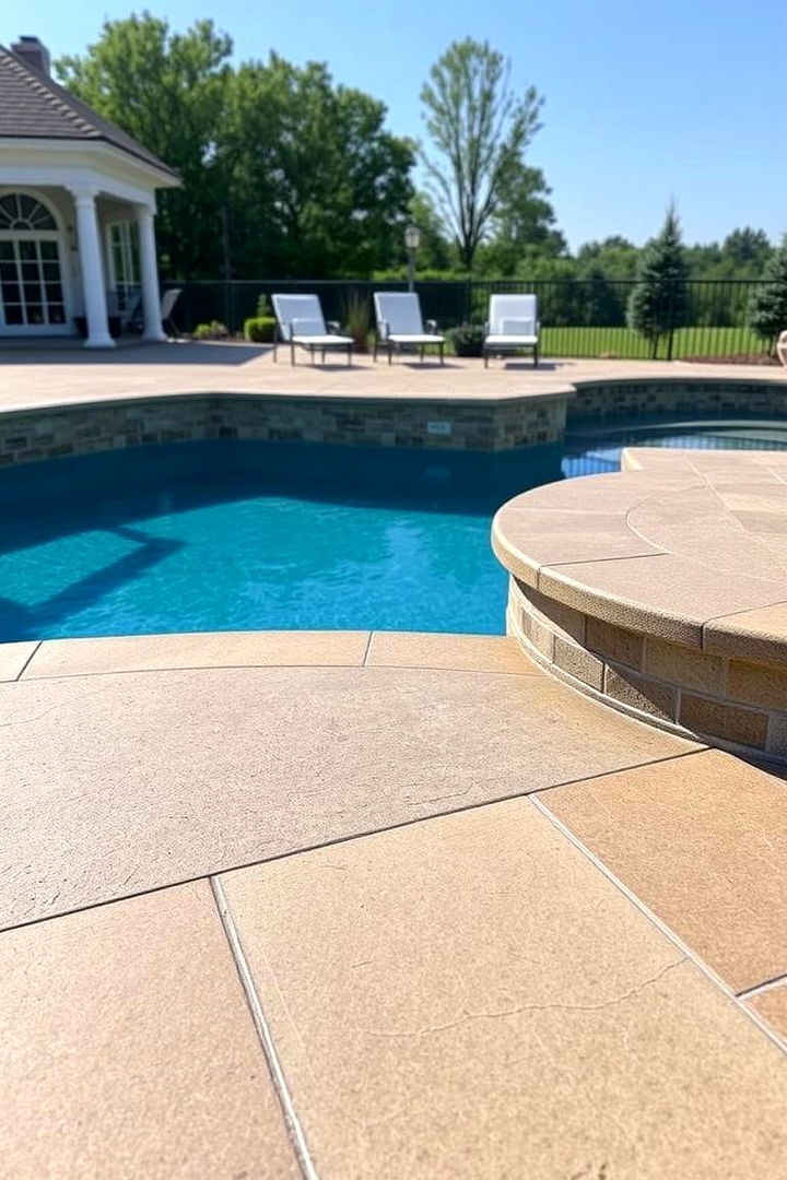 High Traffic Durable Designs - 22 Stamped Concrete Pool Deck Ideas