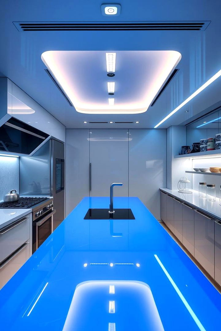 High tech Smart Kitchen - 22 kitchens with blue countertops