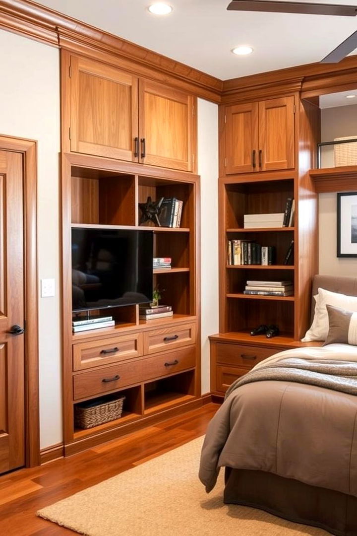 Highlighting Custom Built Ins - 22 L-shaped Bedroom Layout Ideas