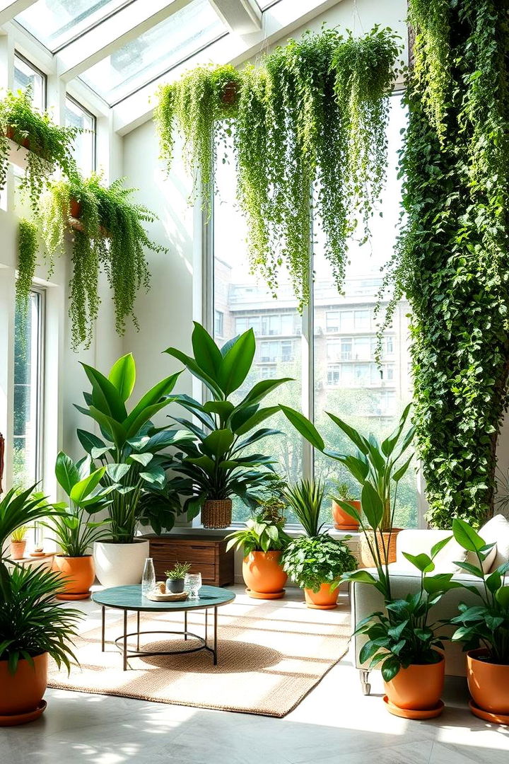 Highlighting Indoor Plant Elements - 22 Organic Modern Living Room Design Ideas