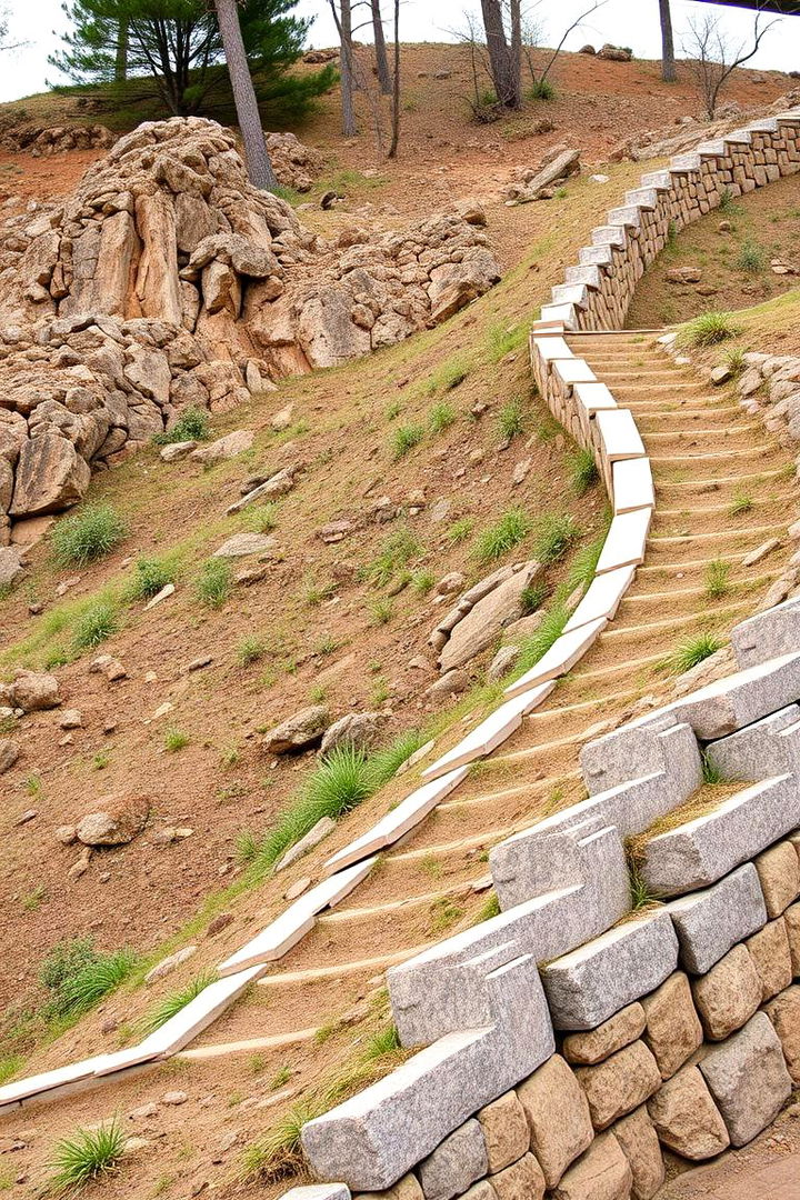 Hilly Landscape Integration - 22 Natural Rock Retaining Wall Ideas