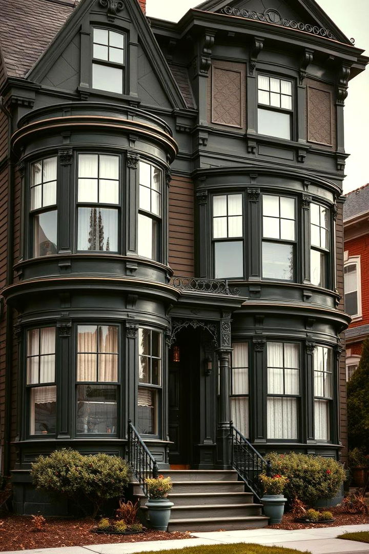 Historic Charm Influence - 22 Dark Brown House With Black Trim