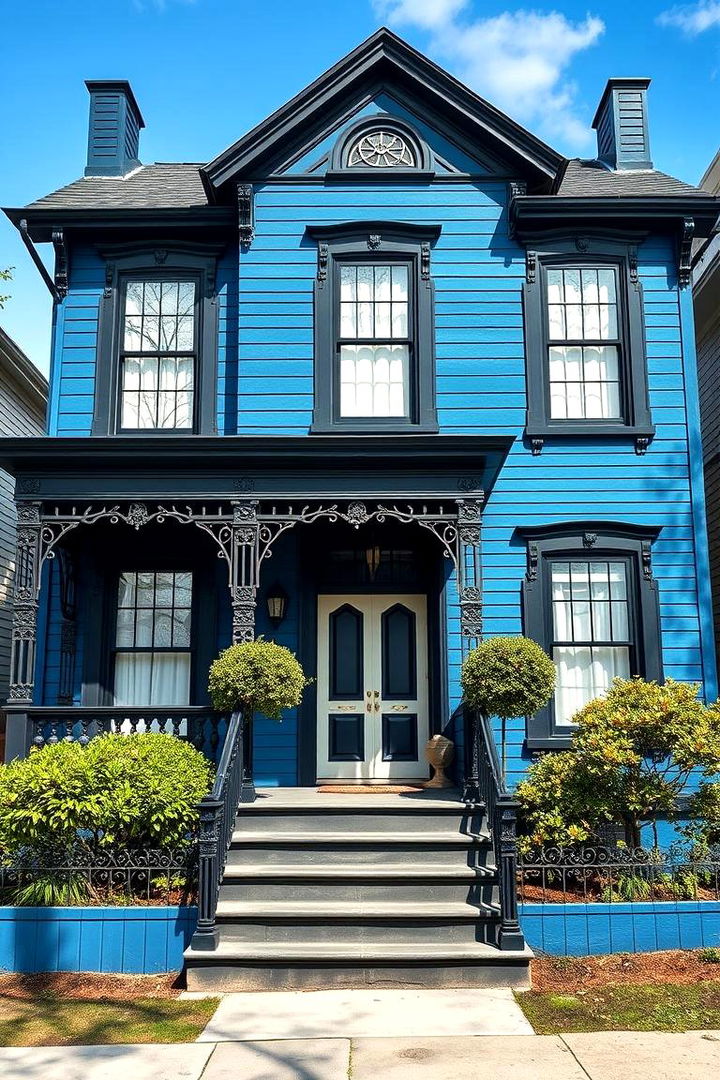 Historic Revival Touches - 22 Blue House With Black Trim Ideas