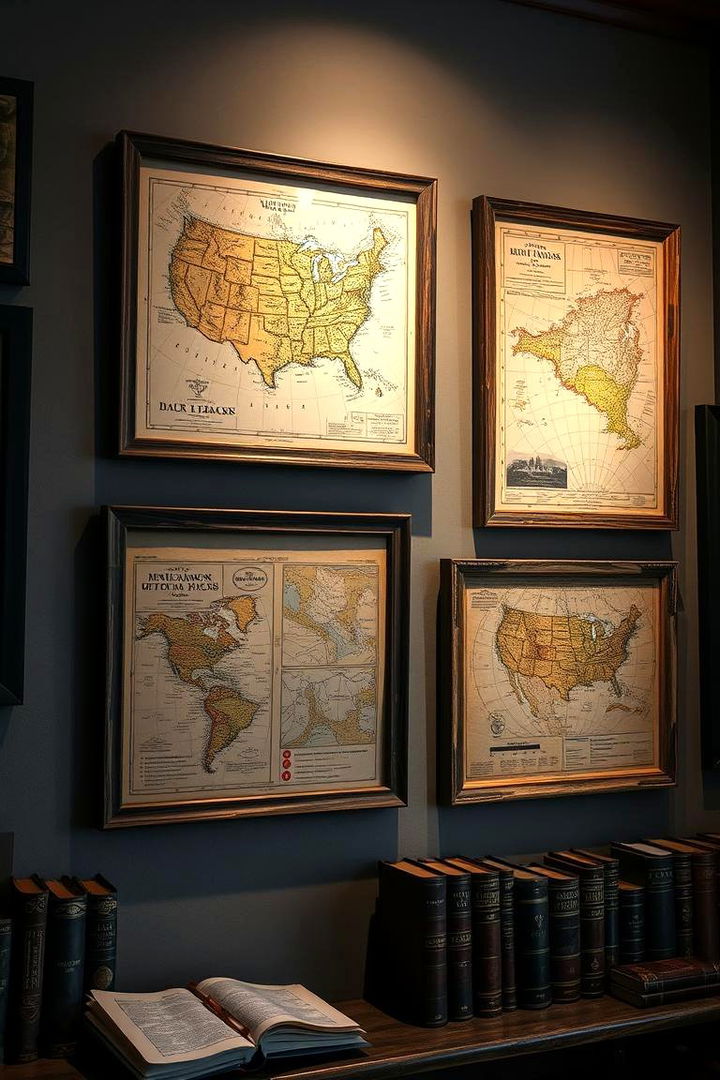 Historical Map Decor - 22 Dark Academia Interior Design Ideas