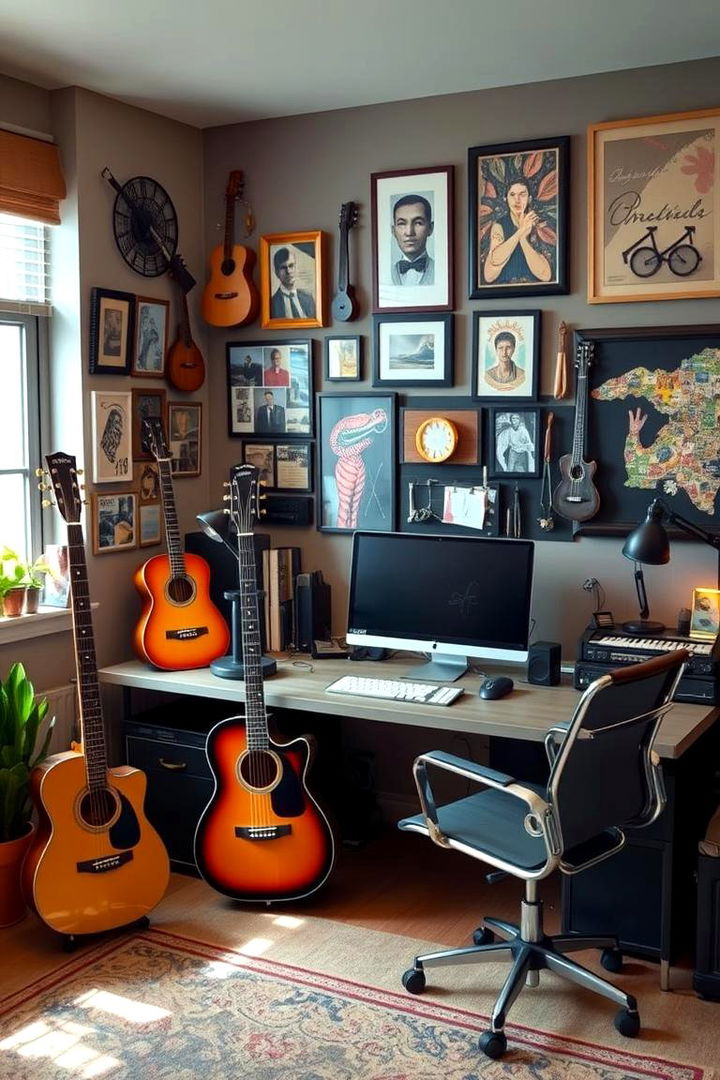 Hobby Infused Workspace - 22 Man Cave Office Ideas
