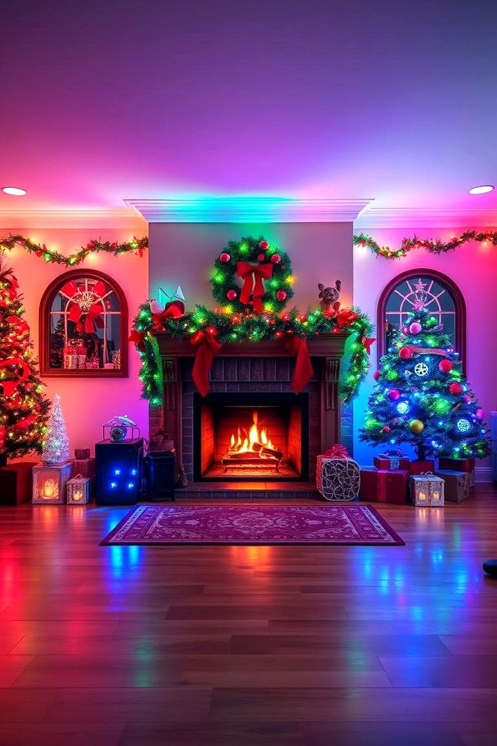 Holiday Theme Accents - 22 Fireplace Lighting Ideas