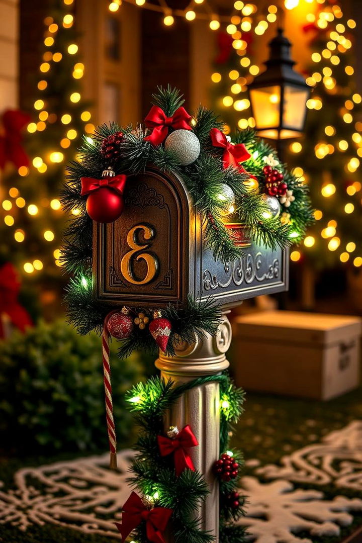 Holiday Themed Mailbox Post Idea - 22 Mailbox Post Ideas