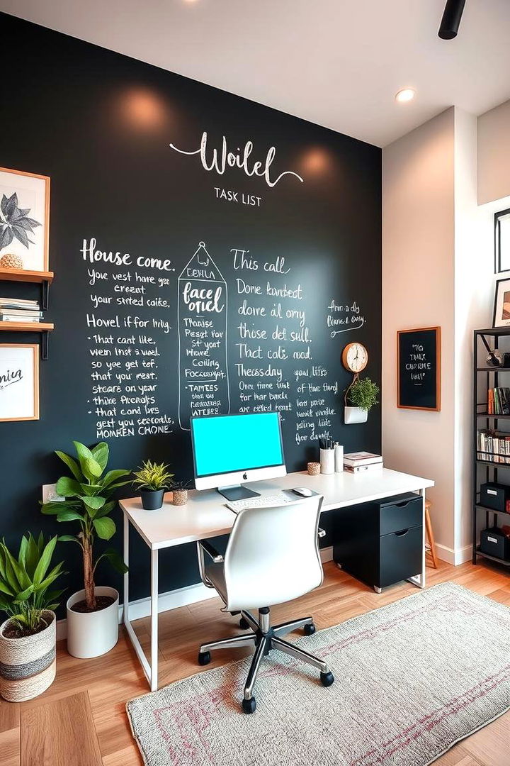 Home Office Organization Chalkboard - 22 Chalkboard Wall Ideas