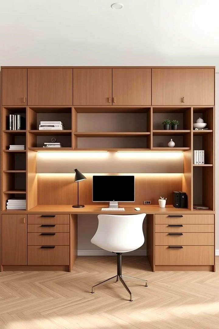 Home Studio Built in Desk Setups - 22 Built-in Desk Ideas
