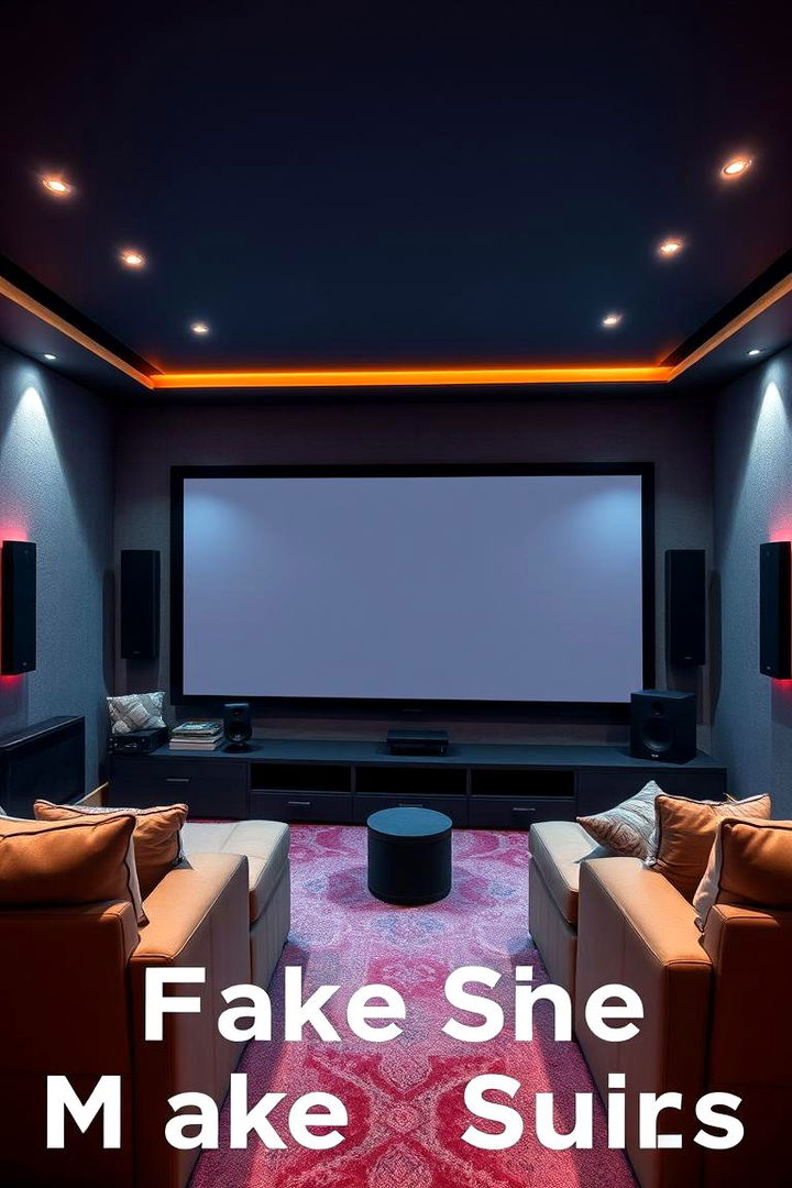 Home Theater Paradise - 22 Black Man Cave Ideas