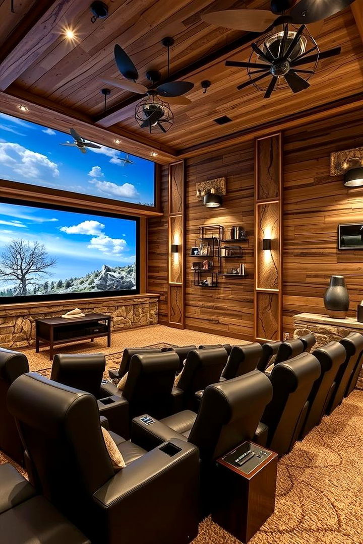 Home Theater with Outdoor Vibe - 22 Basement Home Theater Ideas