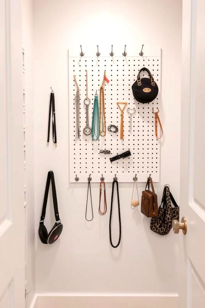 Hooks and Pegboards for Accessory Organization - 22 Sloped Ceiling Closet Ideas