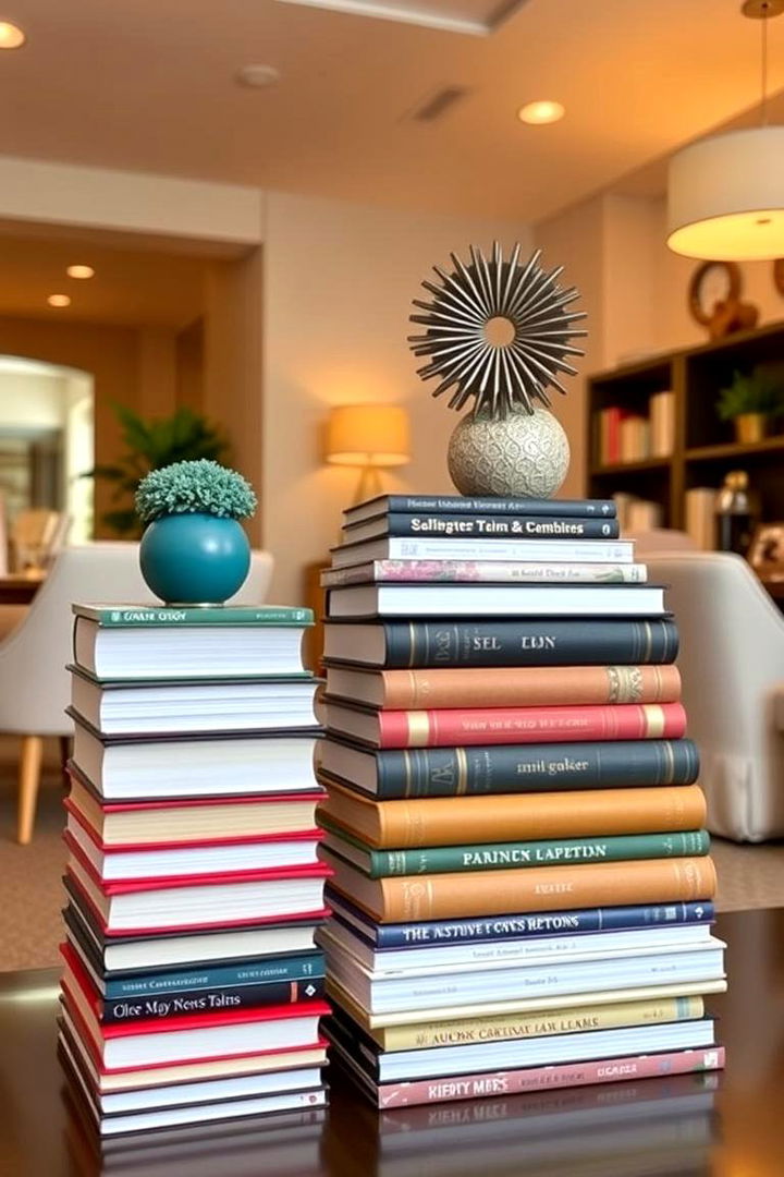 Horizontal Book Stacking - 22 Bookshelf Decor Ideas