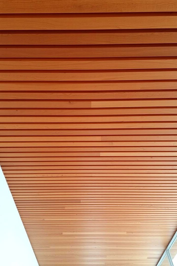 Horizontal Wood Slat Patterns - 22 Exposed Basement Ceiling Ideas