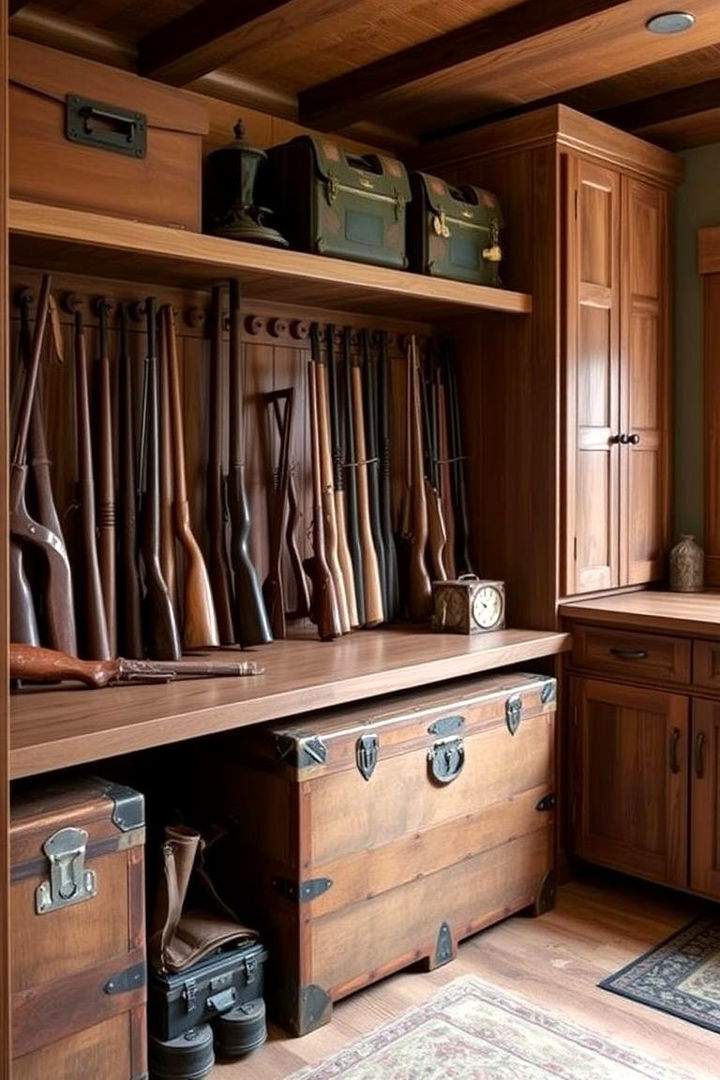 Hunting Gear Storage - 22 Hunting Man Cave Ideas