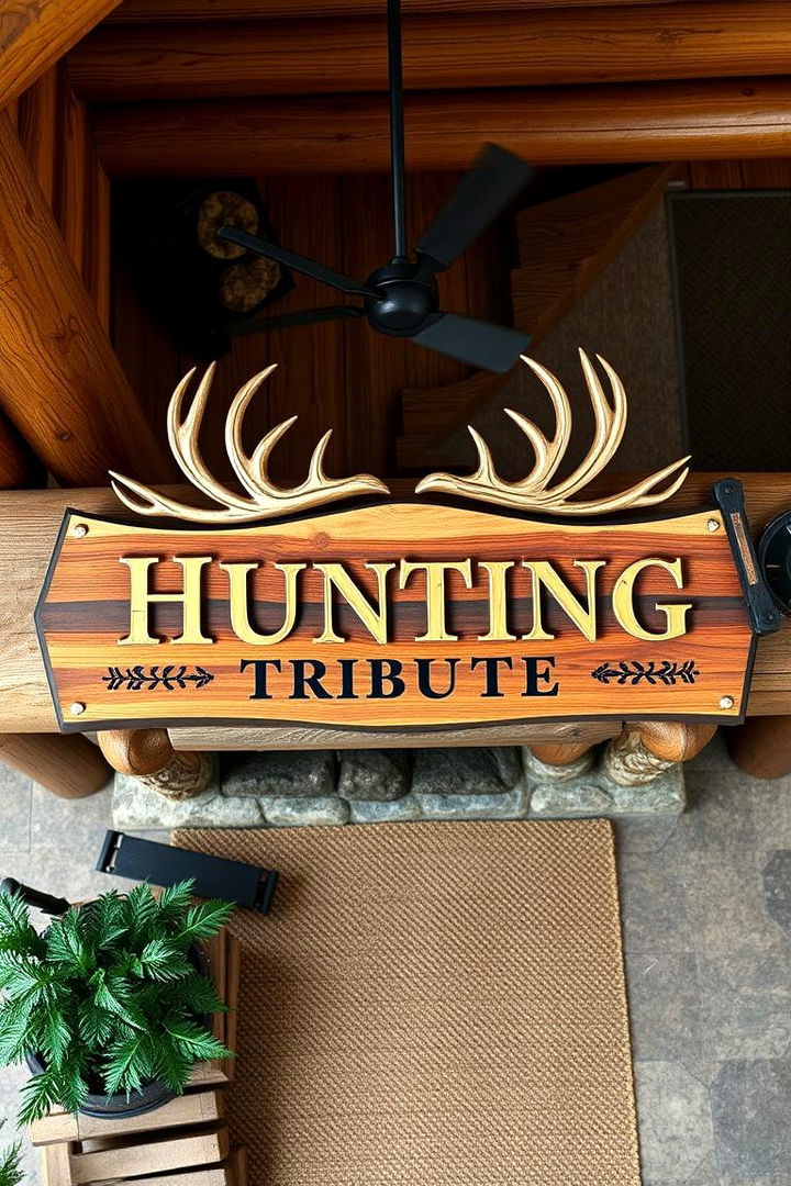 Hunting Lodge Tribute Sign - 22 Man Cave Sign Ideas
