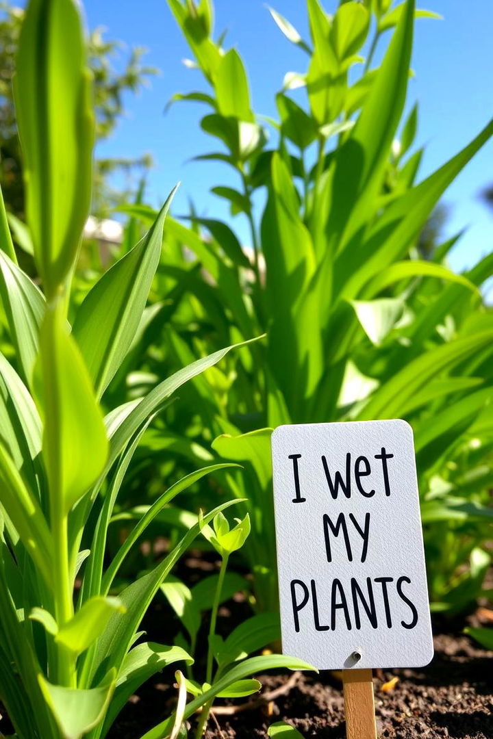 I Wet My Plants - 22 Funny Garden Sign Ideas