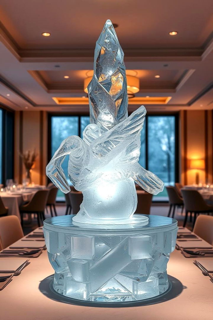 Ice Sculpture Centerpieces - 22 frozen room decor ideas