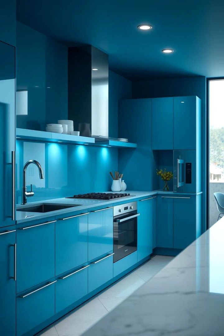 Icy Blue Contrasts - 22 Colorful Kitchen Ideas
