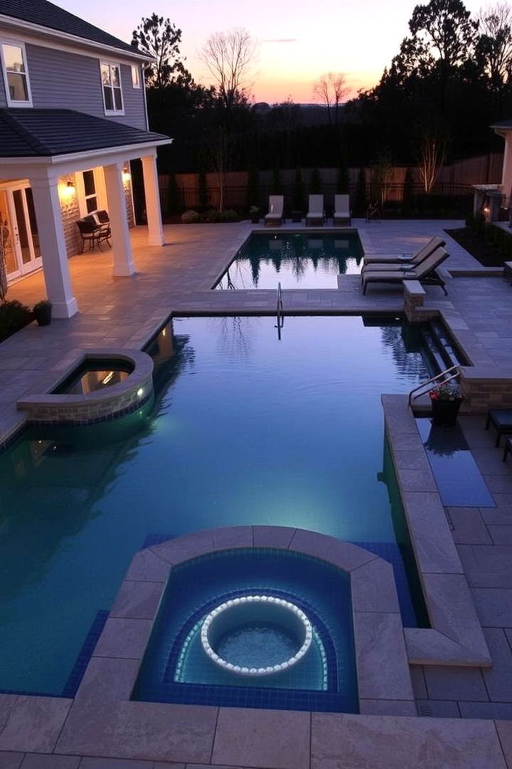 Idyllic Poolside Sunken Patio - 22 Sunken Patio Ideas