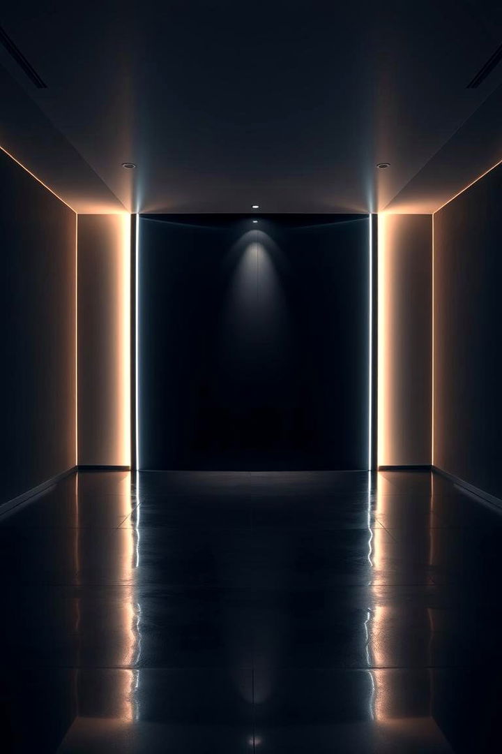 Illuminated Black Wall with Hidden Lighting - 22 Black Accent Wall Ideas