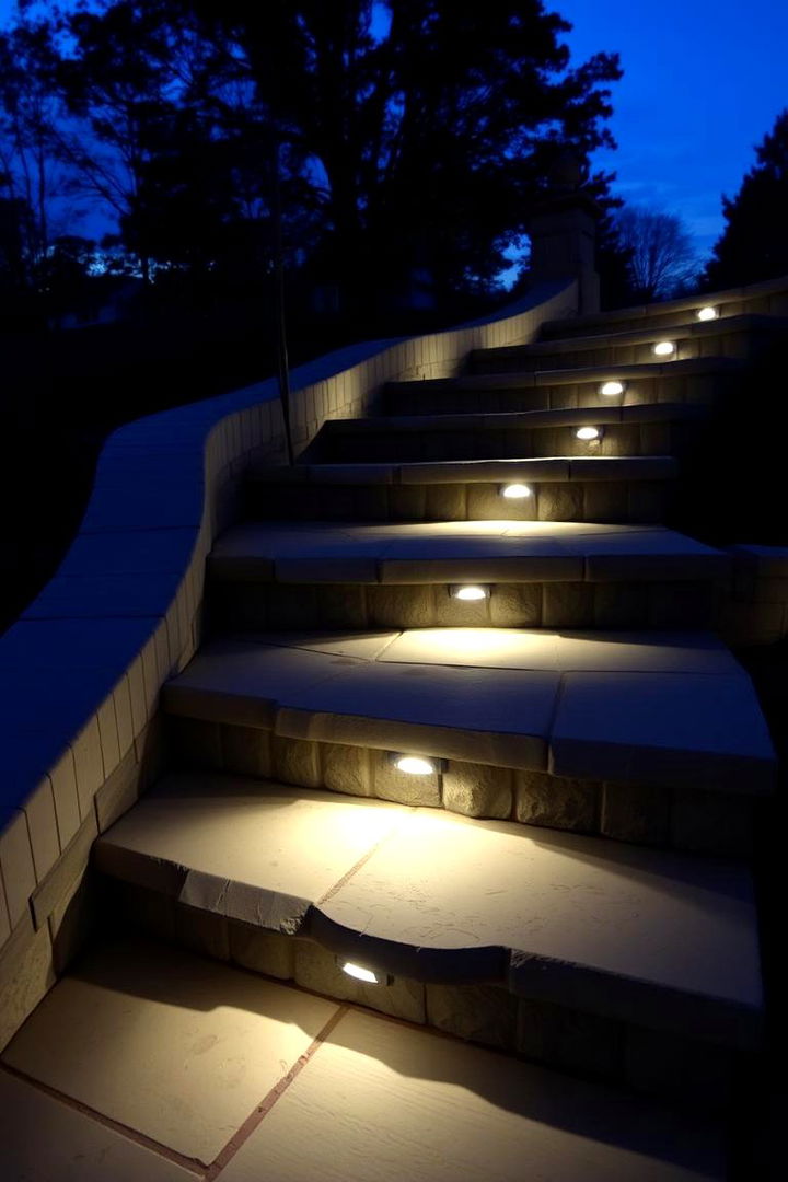Illuminated Bluestone Steps - 22 Bluestone Walkway Ideas