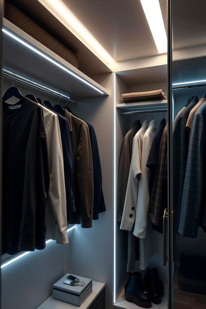 Illuminated Closet Rods - 22 Closet Lighting Ideas