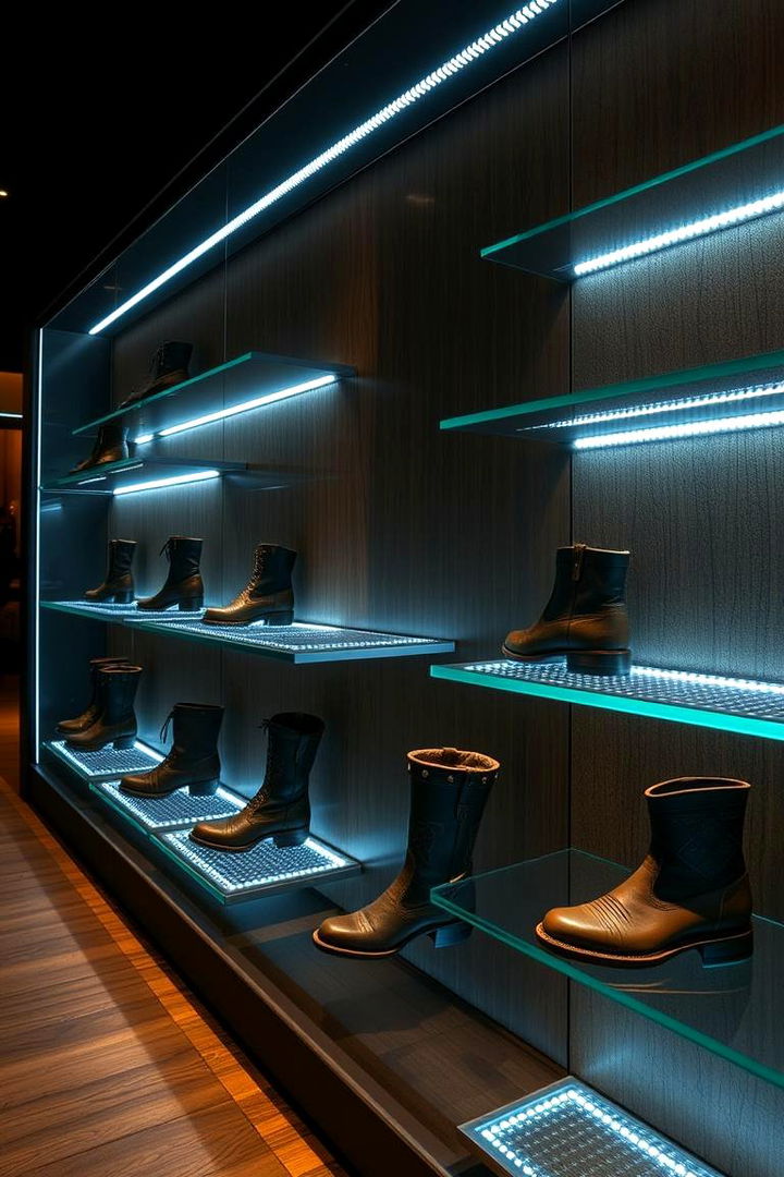 Illuminated Display Shelves - 22 Boot Room Ideas