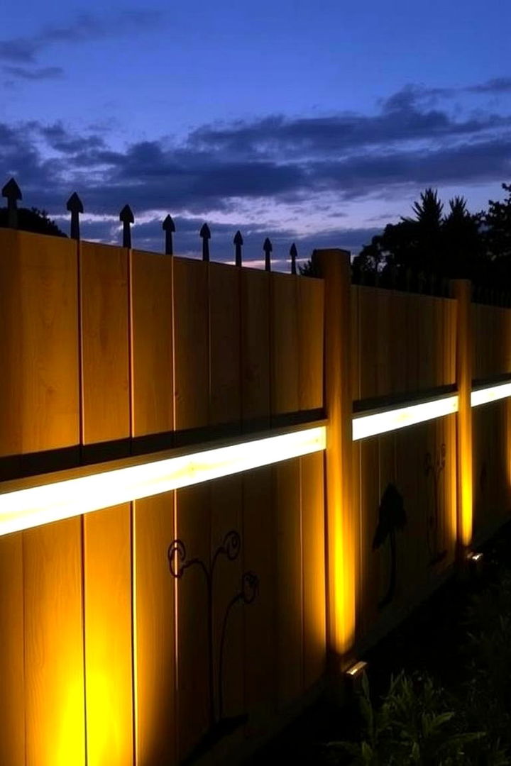 Illuminated Fence Art Lighting Up the Night - 22 Fence Art Ideas