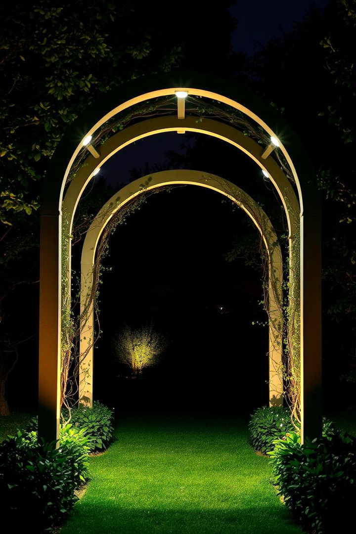Illuminated Garden Arches - 22 Garden Lighting Ideas
