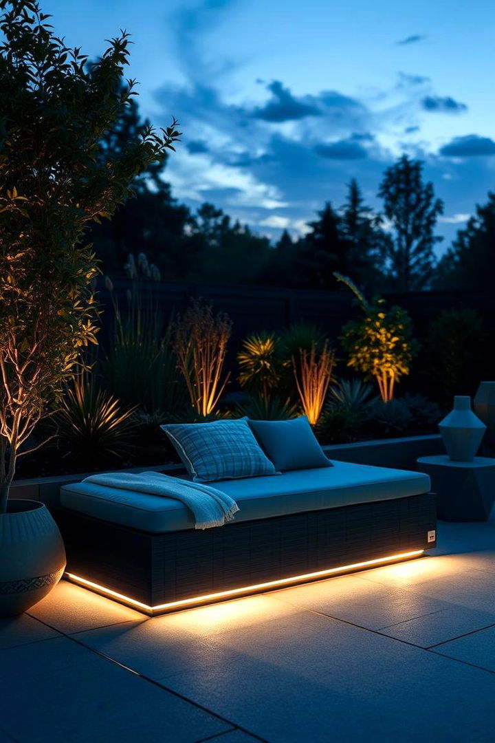 Illuminated Garden Sleeper with Built In Lights - 22 Garden Sleeper Ideas