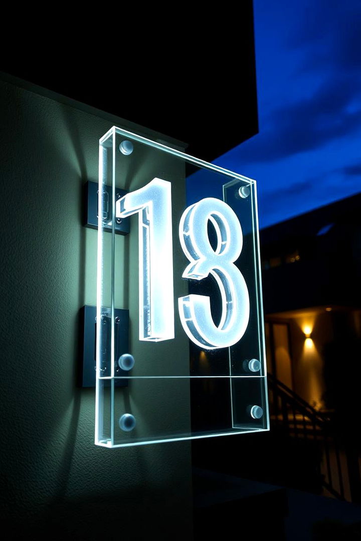 Illuminated Glass Numbers - 22 House Number Ideas