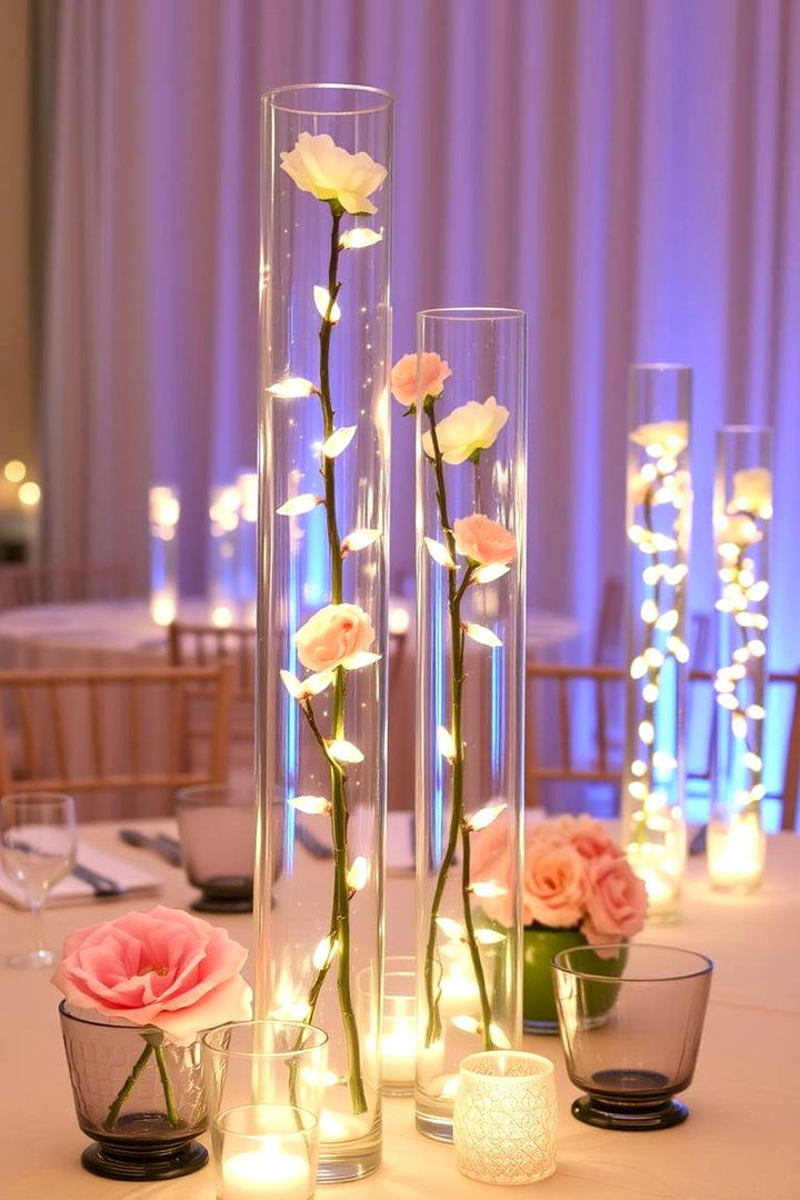 Illuminated Glass Vases - 22 Wedding Centerpiece Ideas
