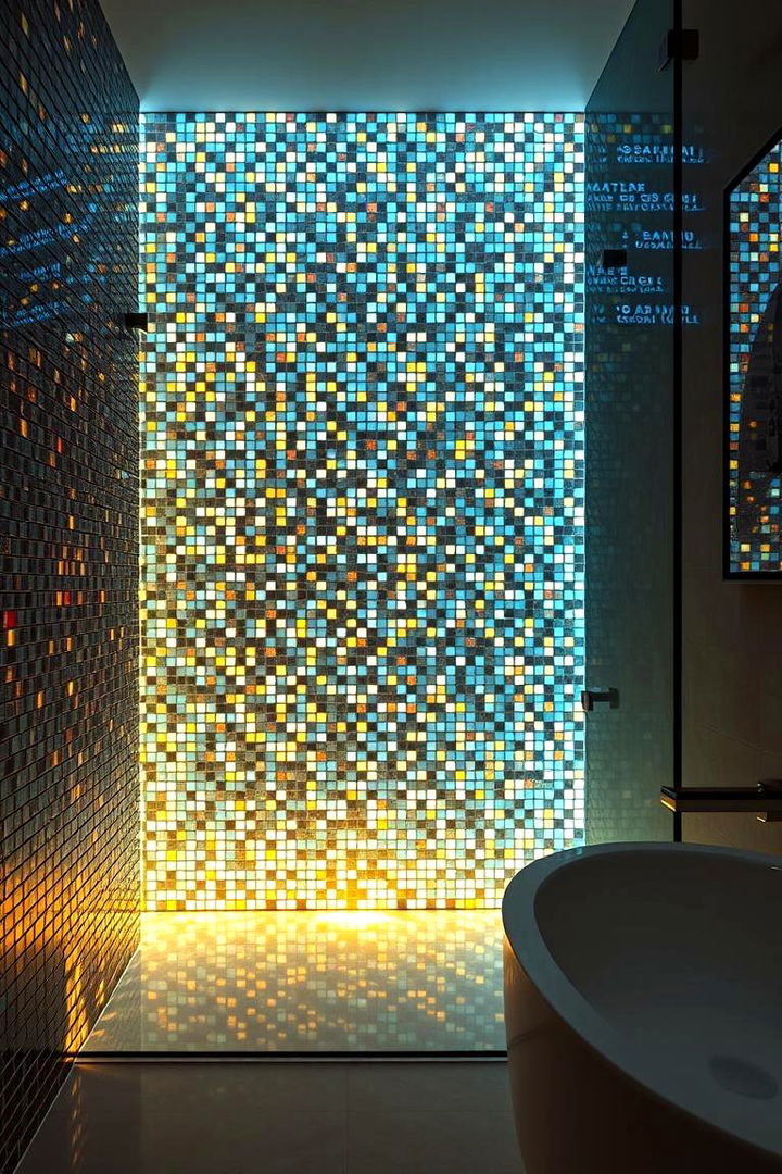 Illuminated Glow Mosaic - 22 Bathroom Mosaic Floor Tile Ideas