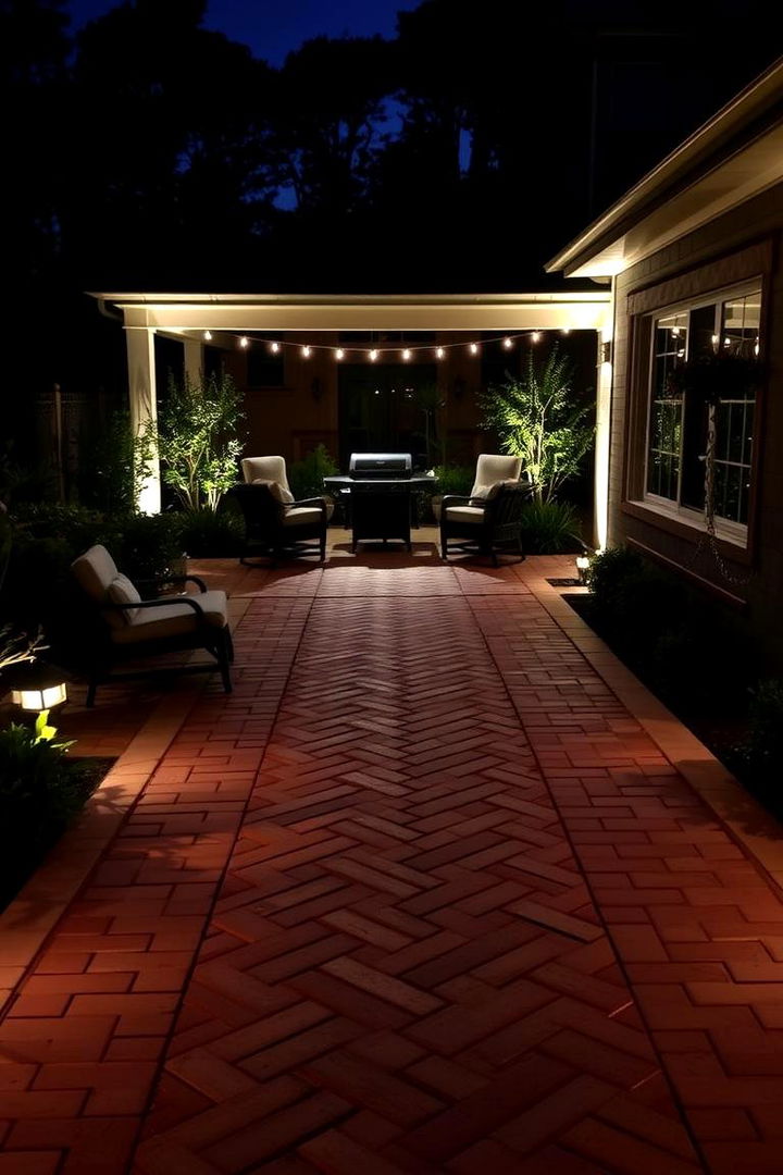 Illuminated Herringbone Patterns - 22 herringbone brick patio designs