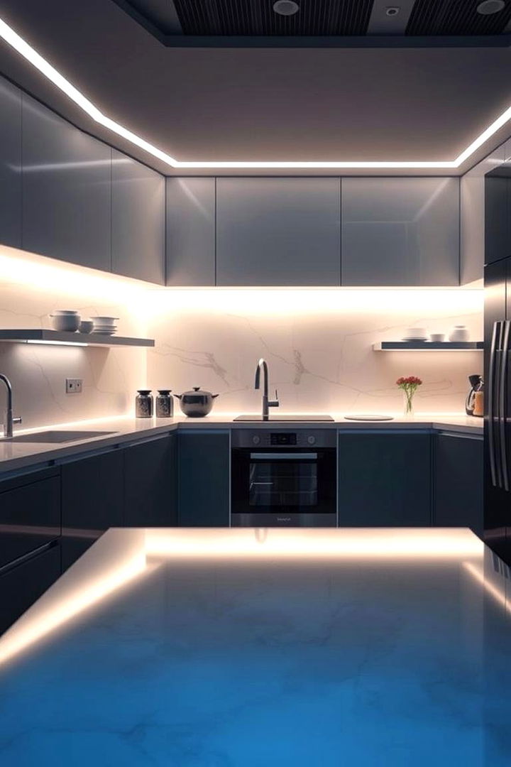 Illuminated LED Accents - 22 Modern Kitchen Backsplash Ideas