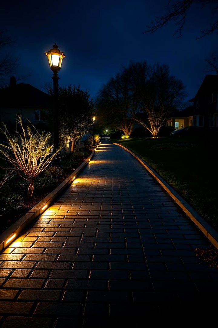 Illuminated Pathway Masterpiece - 22 Black Brick Walkway Ideas