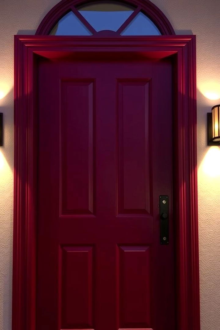 Illuminated Statement Lighting - 22 Dark Red Front Door Ideas