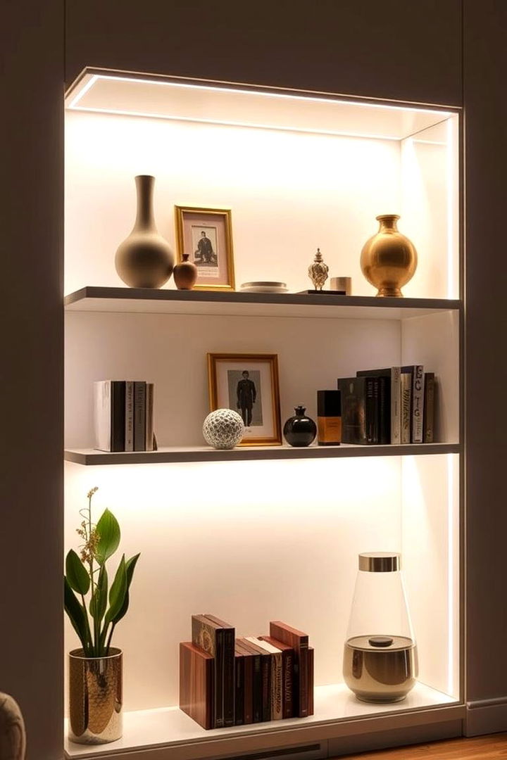 Illuminated Storage Shelves - 22 Entryway Storage Ideas