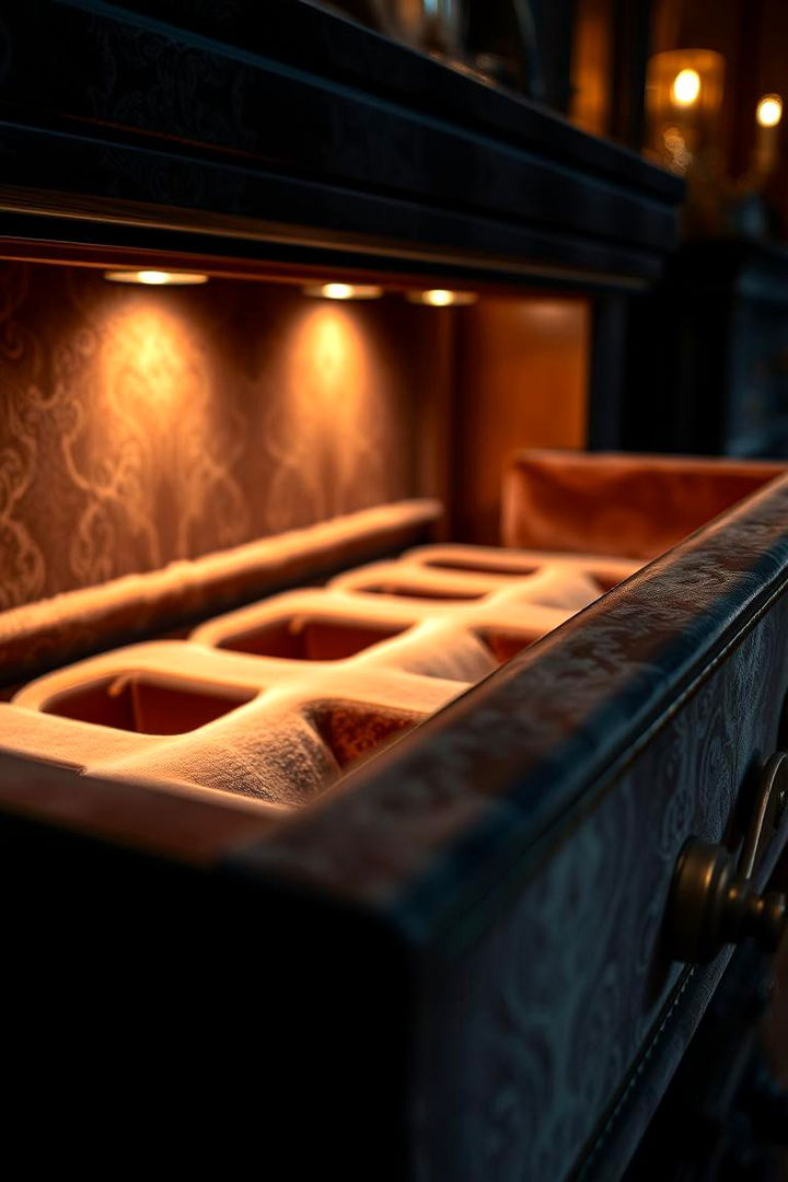 Illuminated Velvet Drawer - 22 Jewelry Storage Ideas
