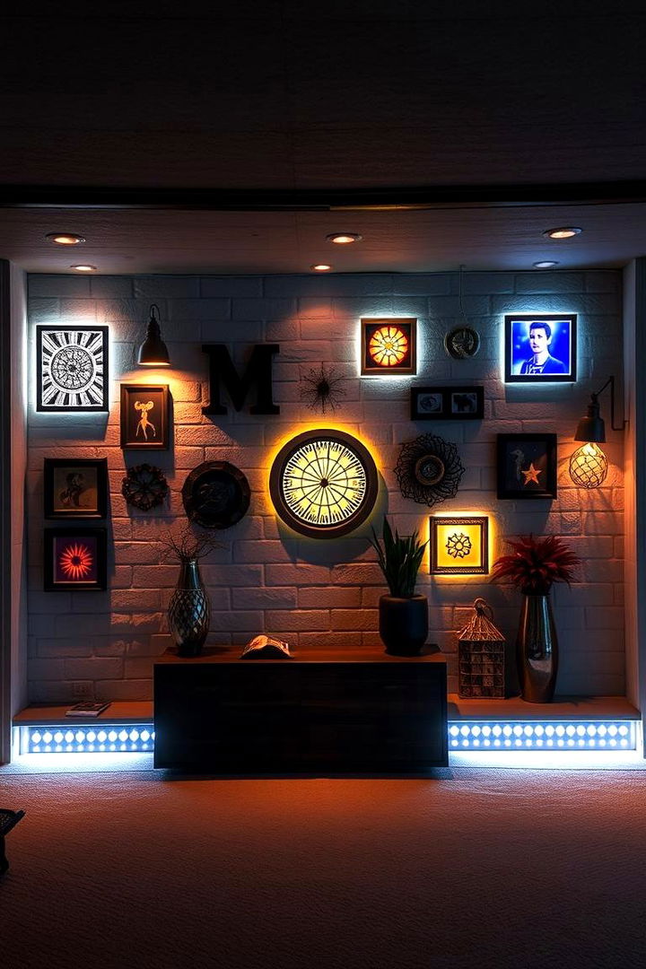 Illuminated Wall Art - 22 Basement Accent Wall Ideas