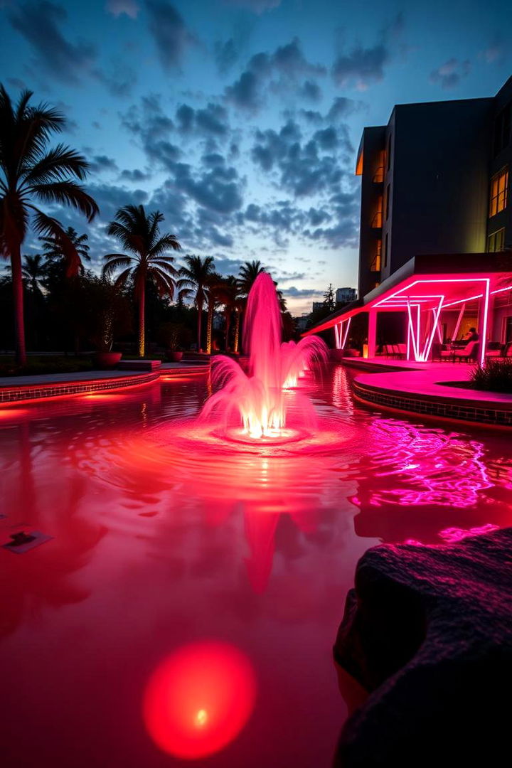 Illuminated Water Feature - 22 Backyard Pond Ideas