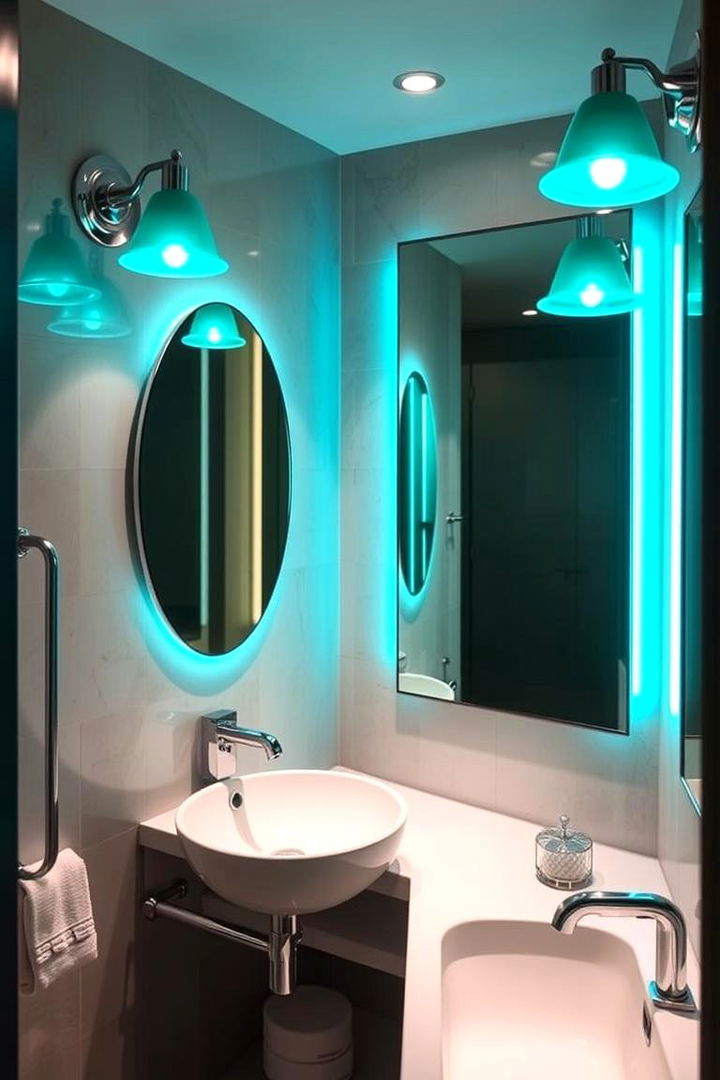 Illuminating Teal Lighting Fixtures - 22 Teal Bathroom Ideas