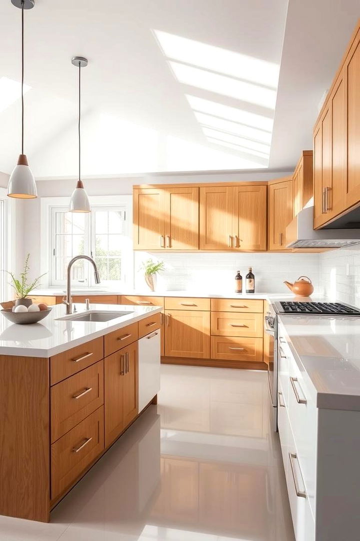 Illuminating with Light Reflective Colors - 22 what color countertops go with oak cabinets