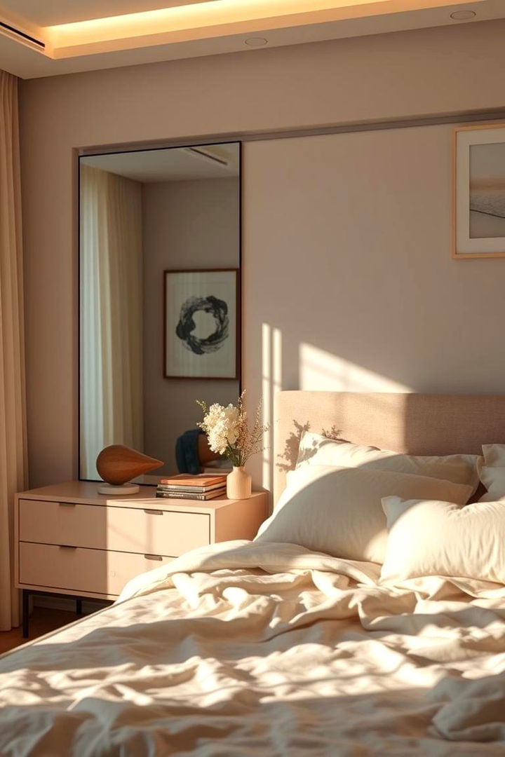 Illusion of Depth - 22 Mirror Behind Nightstand Design Ideas