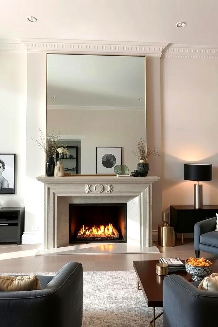 Illusion of Space - 22 Mirror Over Fireplace Ideas