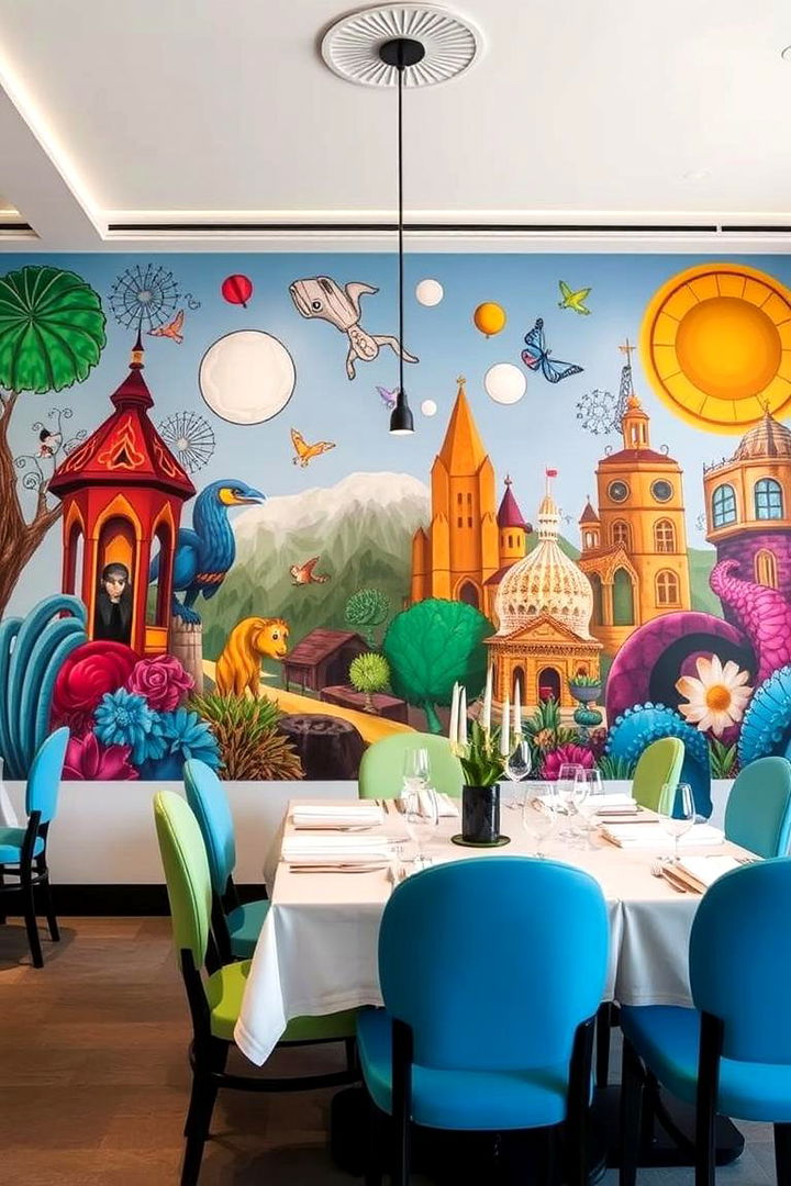 Imaginative Wall Murals - 22 Colorful Dining Room Ideas