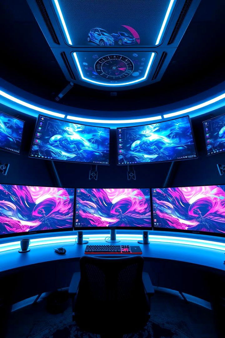 Immersive Multi Monitor Arrangement - 22 Boys Gaming Bedroom Ideas